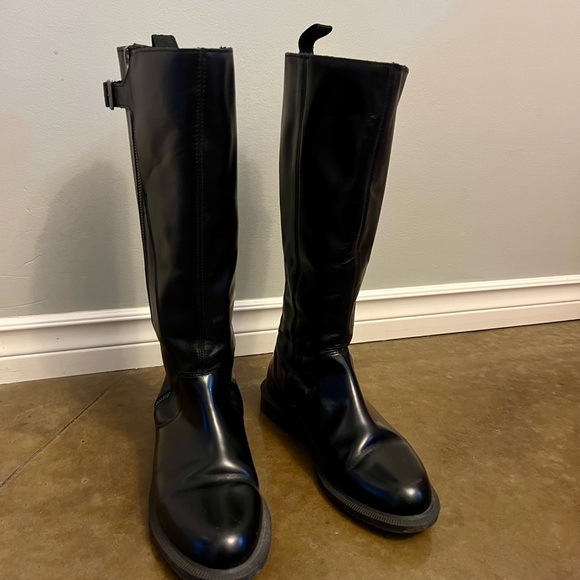 Dr. Martens Shoes - Dr. Martens Chianna Black Leather Riding Boots